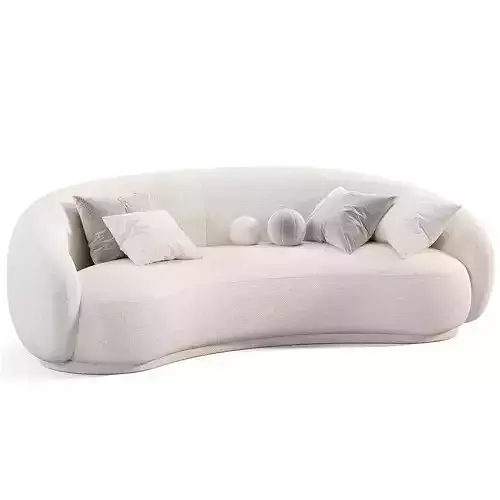 KENDALL BLUSH VELVET SOFA Low-poly 3D model 6