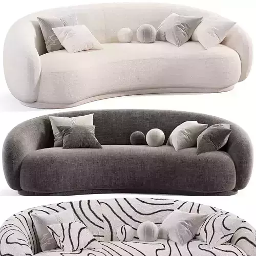 KENDALL BLUSH VELVET SOFA Low-poly 3D model