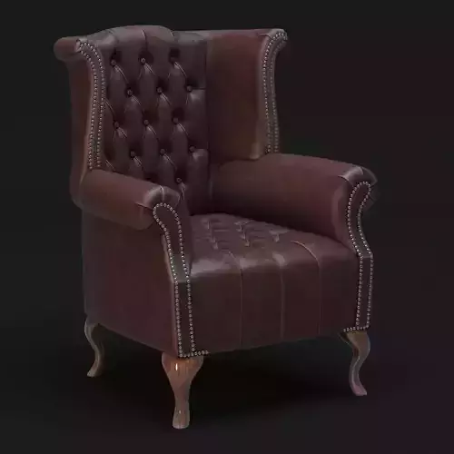 Chesterfield Queen Anne Low-poly 3D model