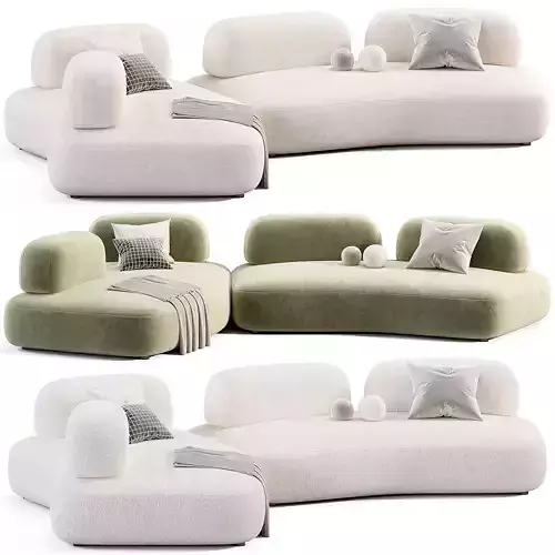 CURVE Sofa By Art Nova Low-poly 3D model 2