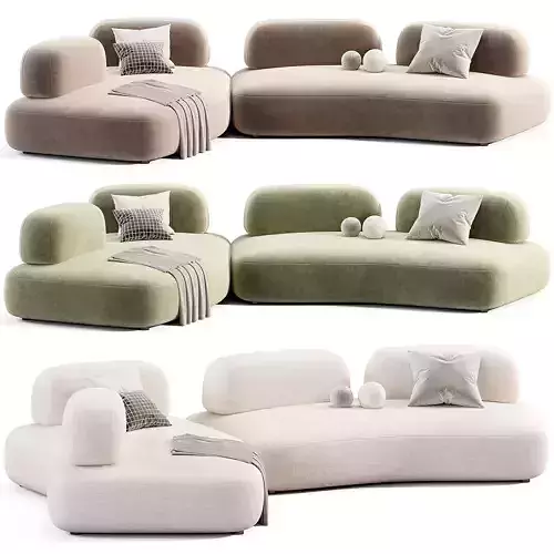 CURVE Sofa By Art Nova Low-poly 3D model 4