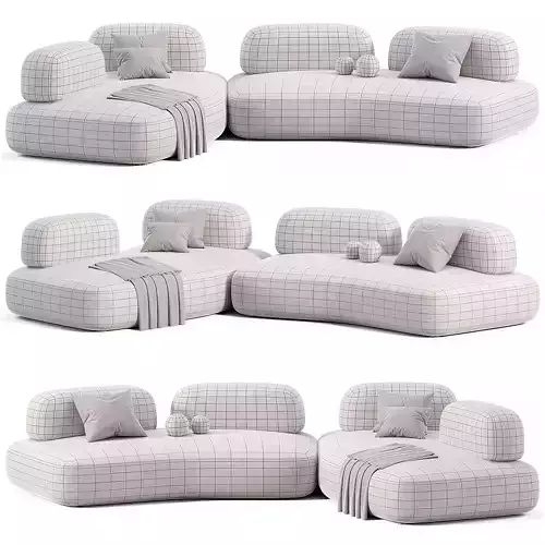 CURVE Sofa By Art Nova Low-poly 3D model 6