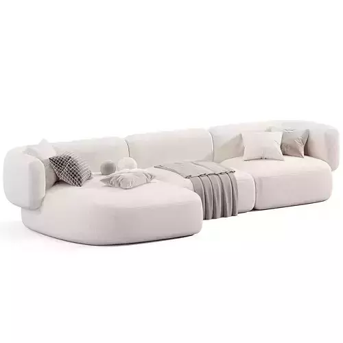 HUG MODULAR SOFA Low-poly 3D model 5