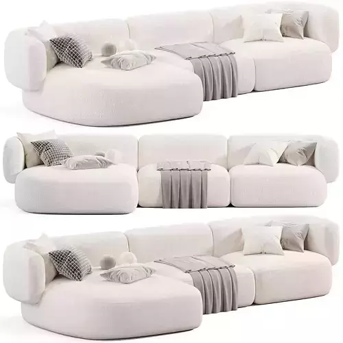 HUG MODULAR SOFA Low-poly 3D model 4