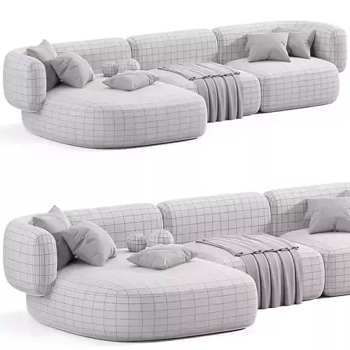 HUG MODULAR SOFA Low-poly 3D model 6