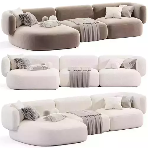 HUG MODULAR SOFA Low-poly 3D model 2
