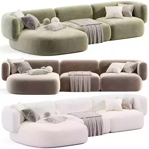 HUG MODULAR SOFA Low-poly 3D model 3