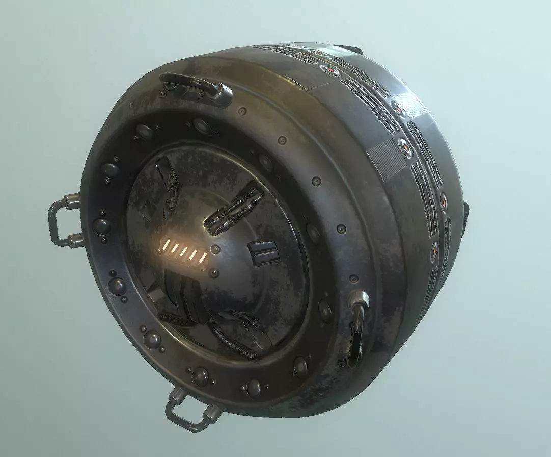 AI Control Module Old Version Low-poly 3D model_0