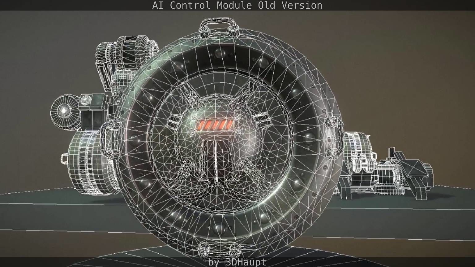 AI Control Module Old Version Low-poly 3D model_36
