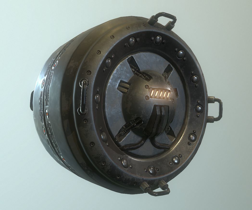 AI Control Module Old Version Low-poly 3D model_8