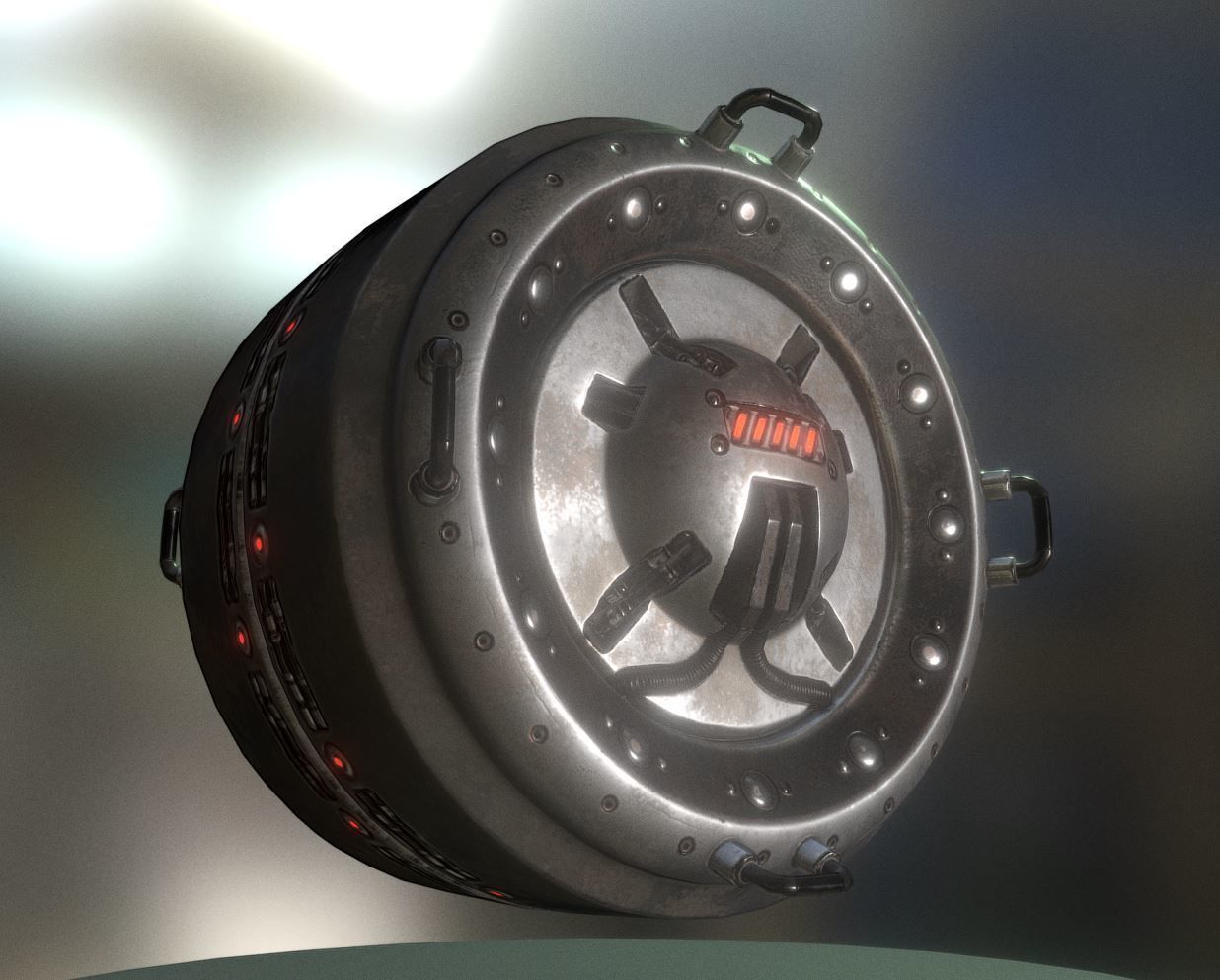 AI Control Module Old Version Low-poly 3D model_7