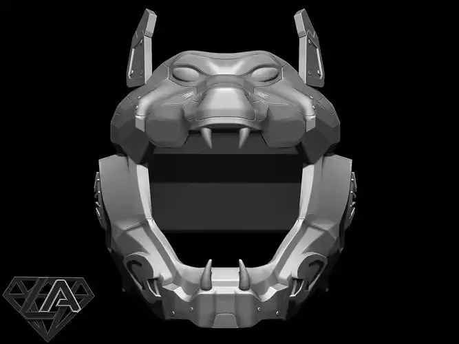 Sci-fi wolf helmet