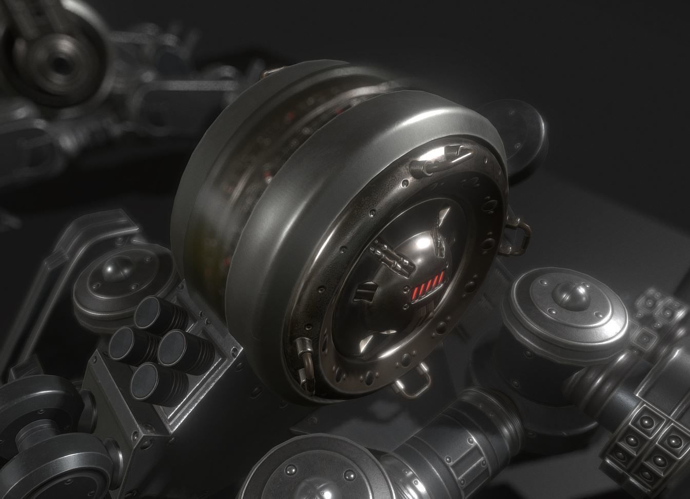 AI Control Module Collection Low-poly 3D model_12