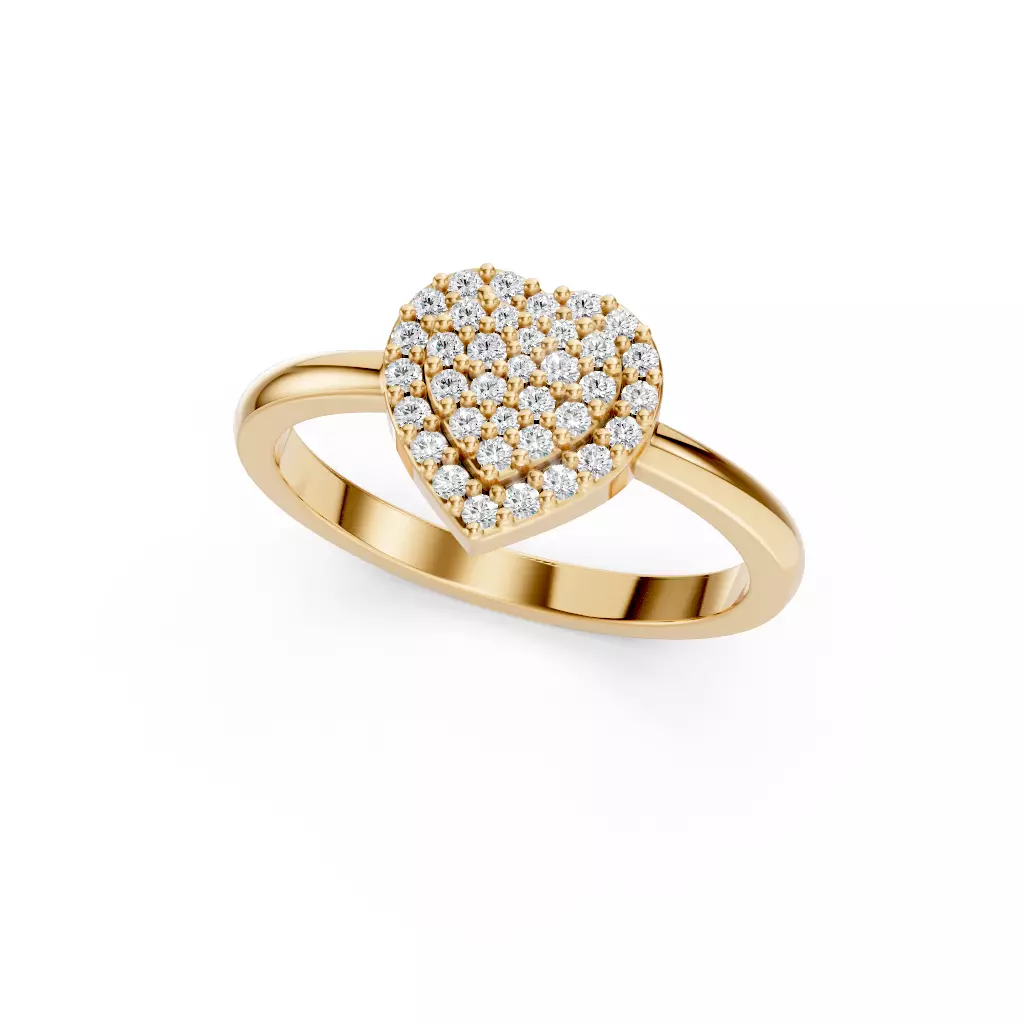 Heart Pave Ring 3D print model