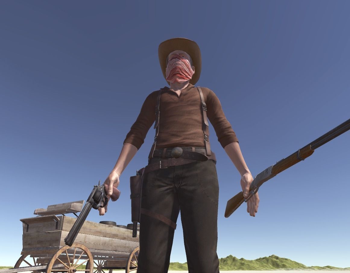 Western Desperado Low-poly 3D model_4