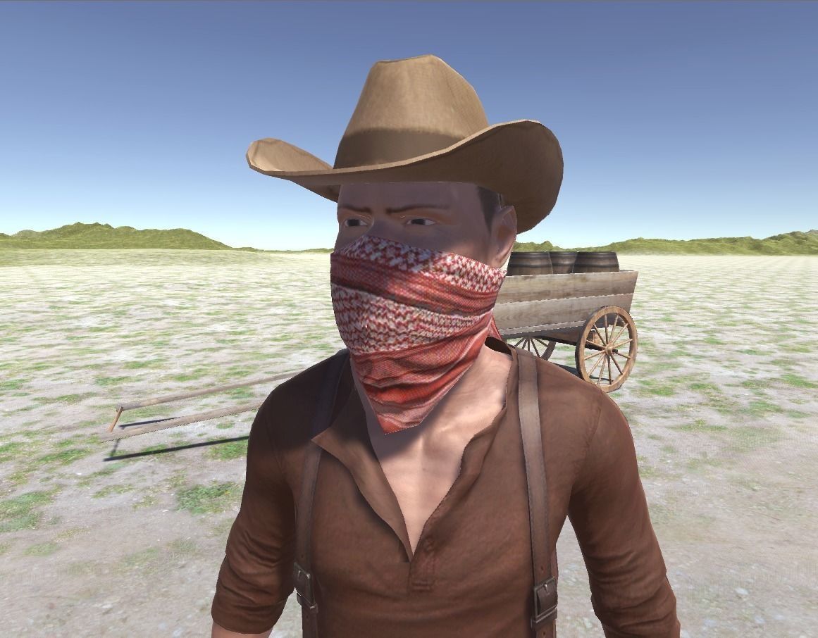 Western Desperado Low-poly 3D model_5