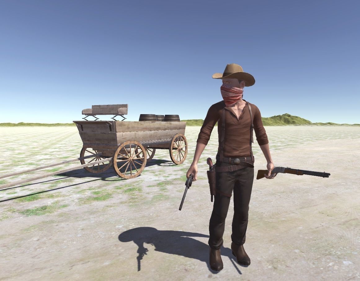 Western Desperado Low-poly 3D model_3