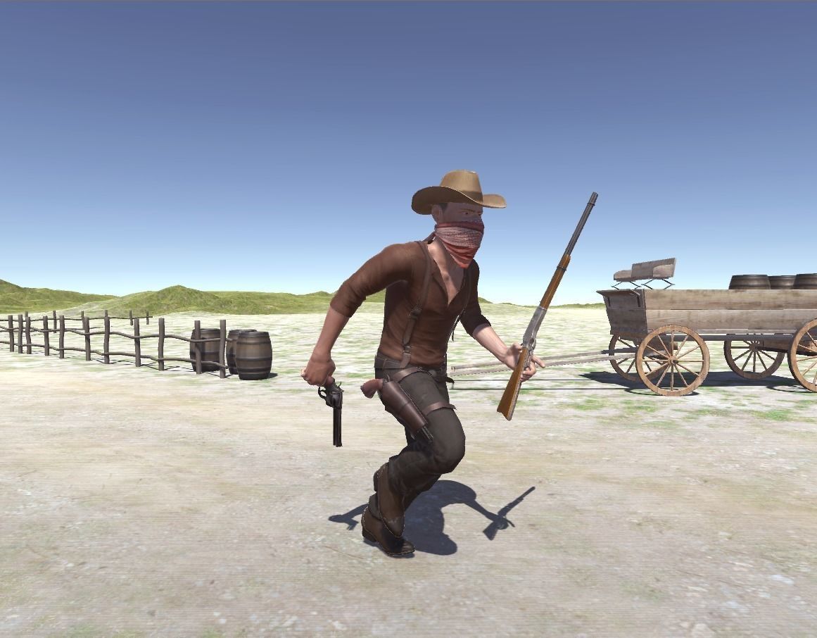 Western Desperado Low-poly 3D model_7