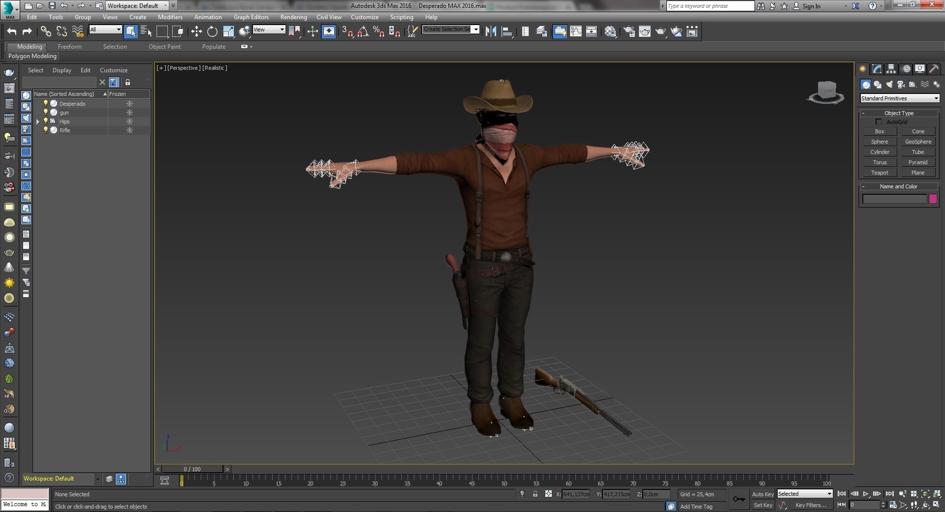 Western Desperado Low-poly 3D model_8