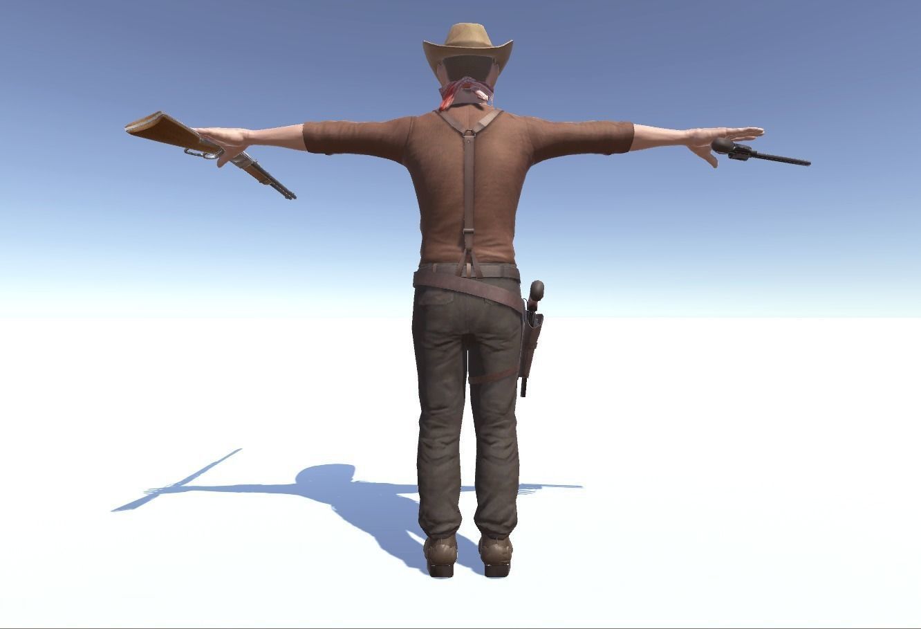 Western Desperado Low-poly 3D model_2