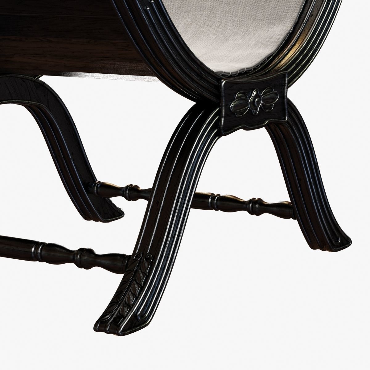 Restoration Hardware 18TH C NEOCLASSICAL UPHOLSTERED STOOL 3D model_11