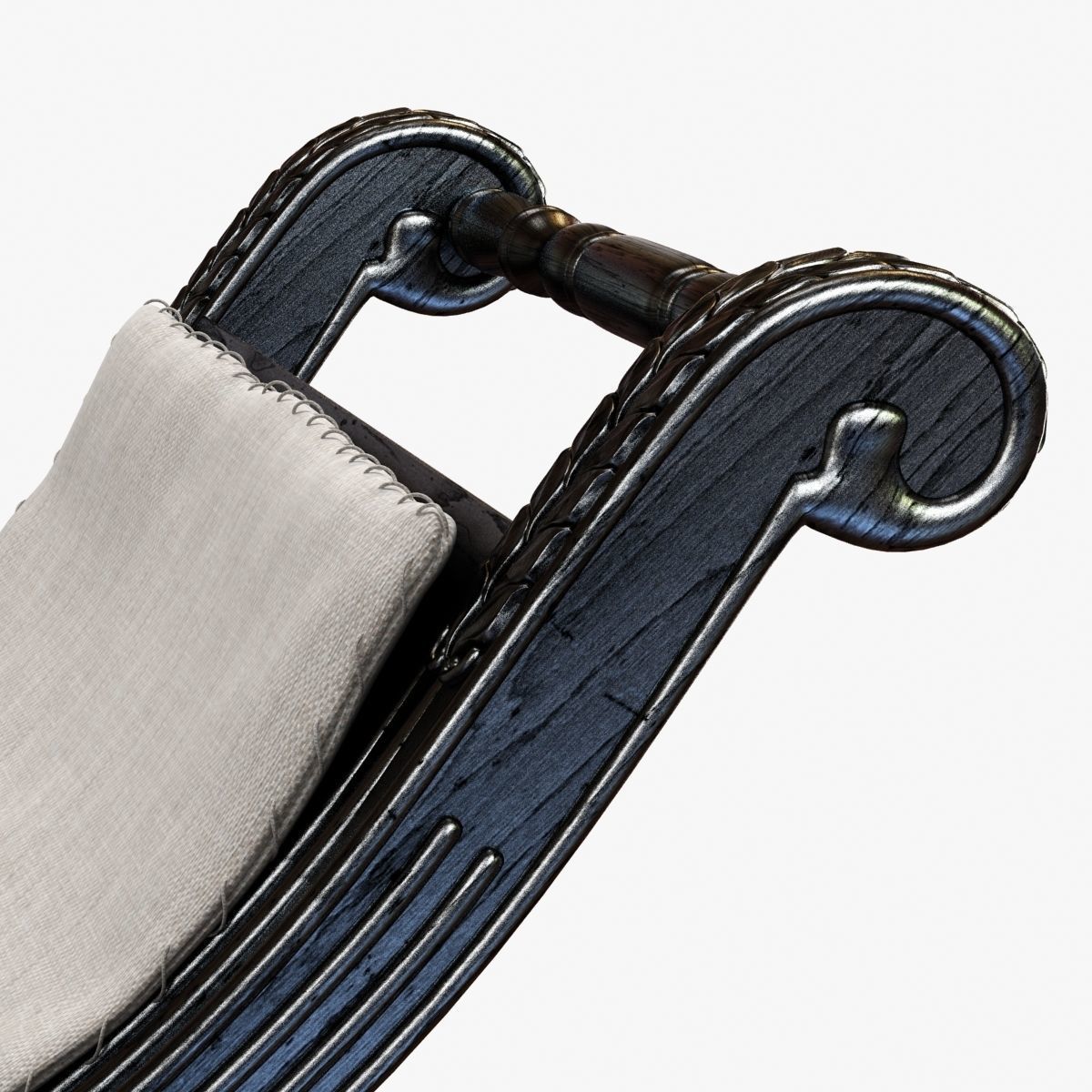 Restoration Hardware 18TH C NEOCLASSICAL UPHOLSTERED STOOL 3D model_3