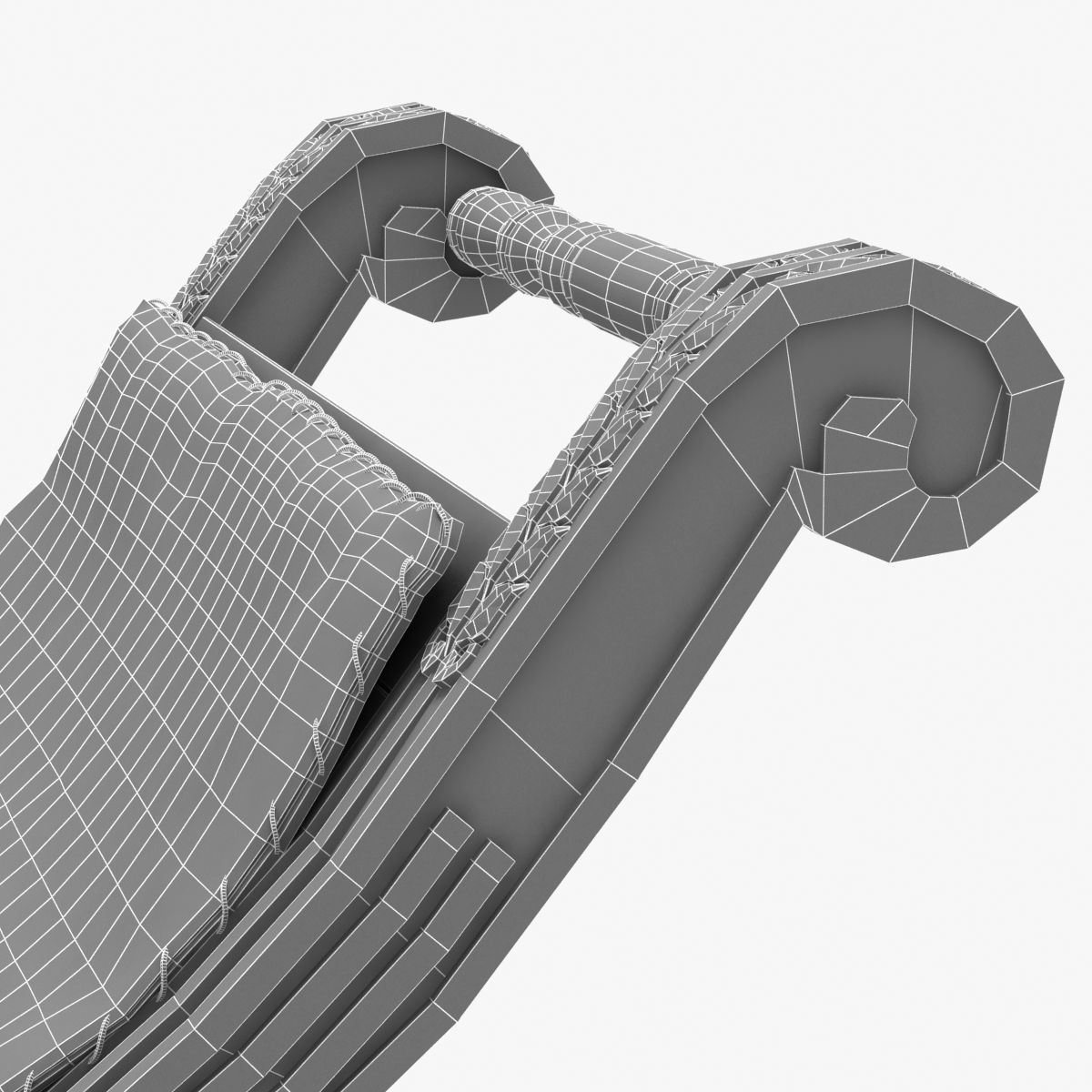 Restoration Hardware 18TH C NEOCLASSICAL UPHOLSTERED STOOL 3D model_4