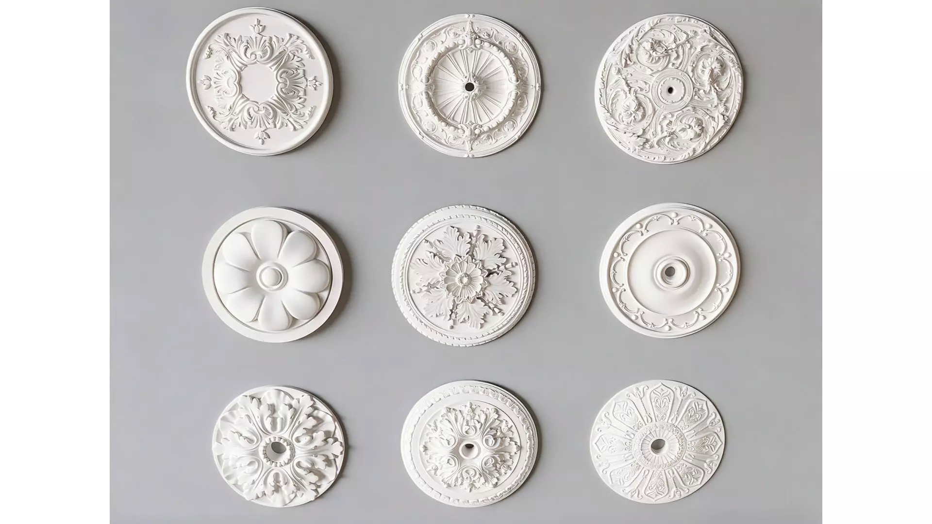 Plaster ceiling medallion 3D model