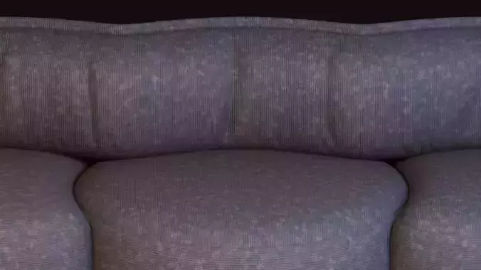 Modern Curved Modular Sofa Low-poly 3D model 6