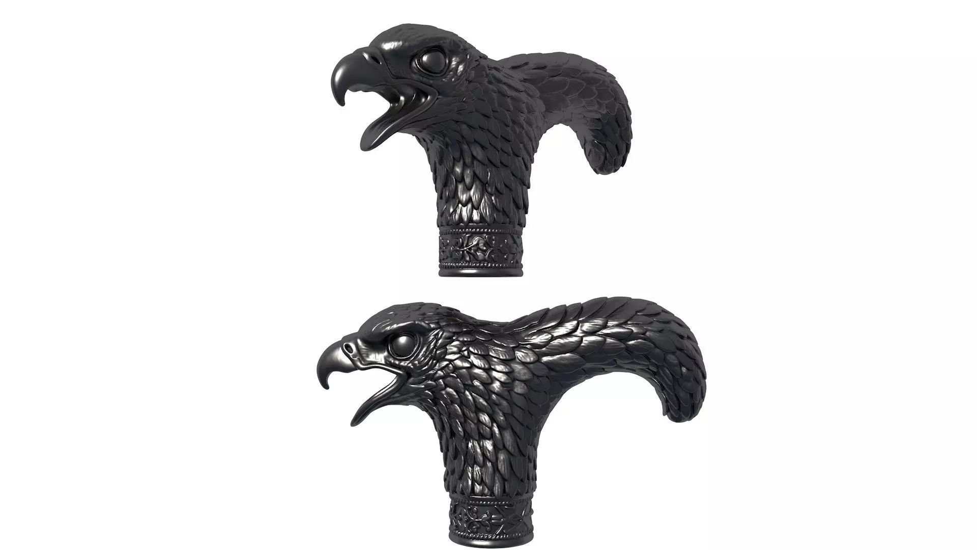 Eagle Head Cane Handle - Wolf Head Walking Stick Handle 3D print model