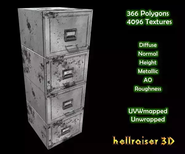 File Cabinet - PBR - Dirty Textured