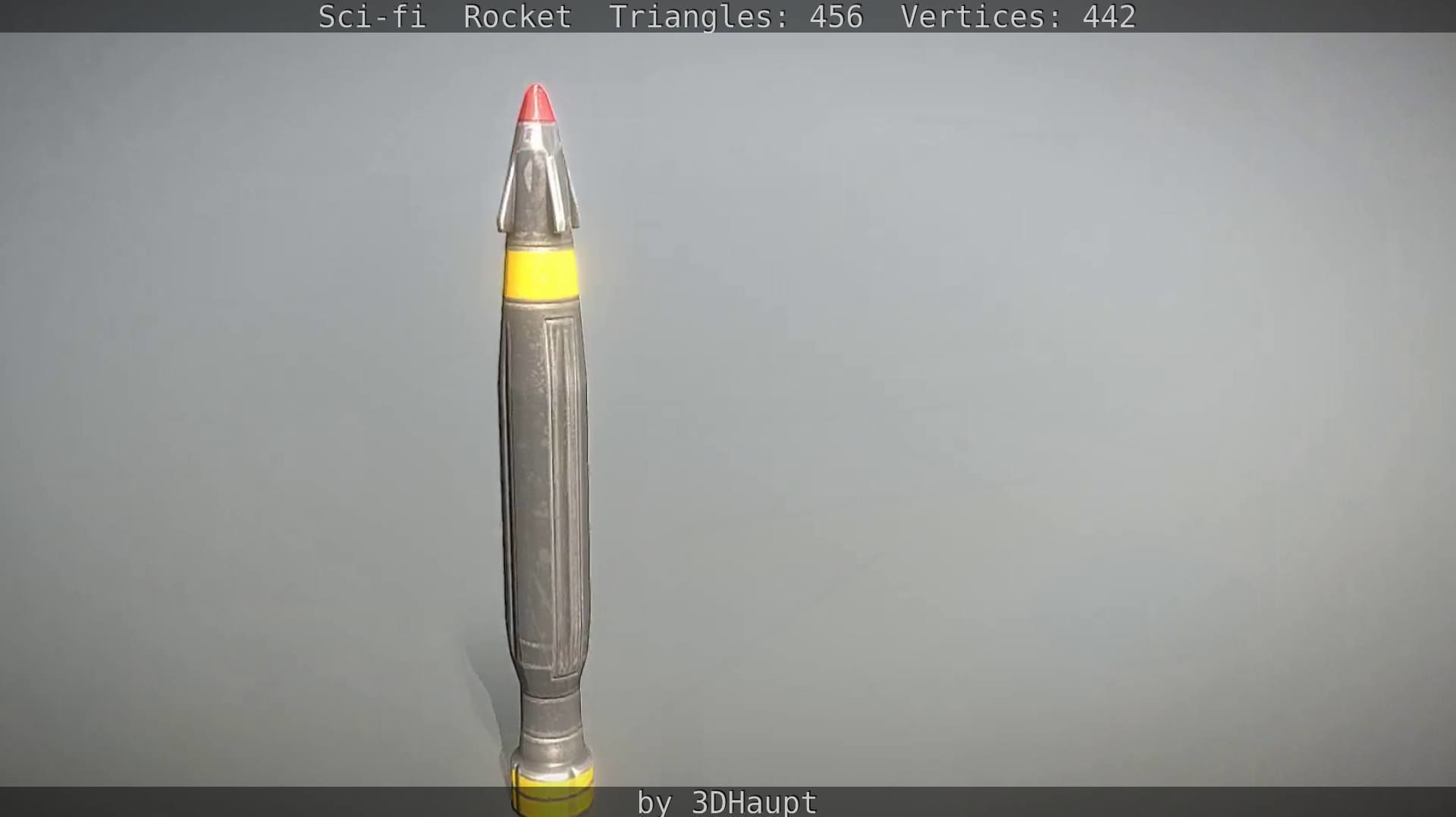 Rocket launcher in sky Low-poly 3D model_29