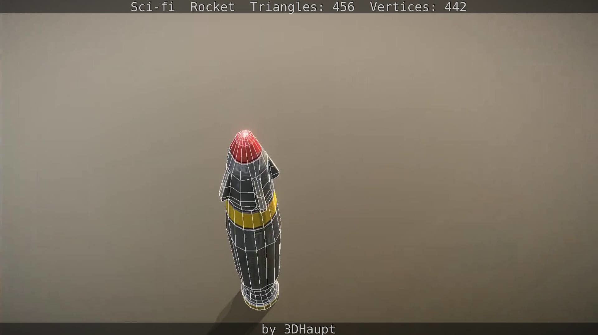 Rocket launcher in sky Low-poly 3D model_60