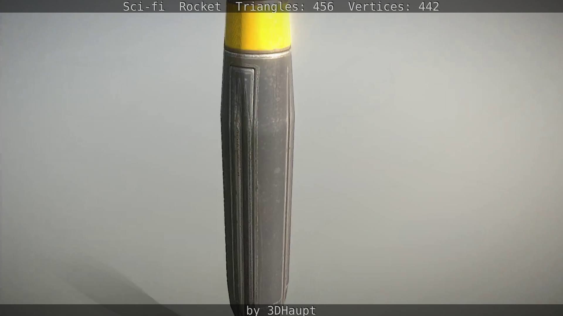 Rocket launcher in sky Low-poly 3D model_130