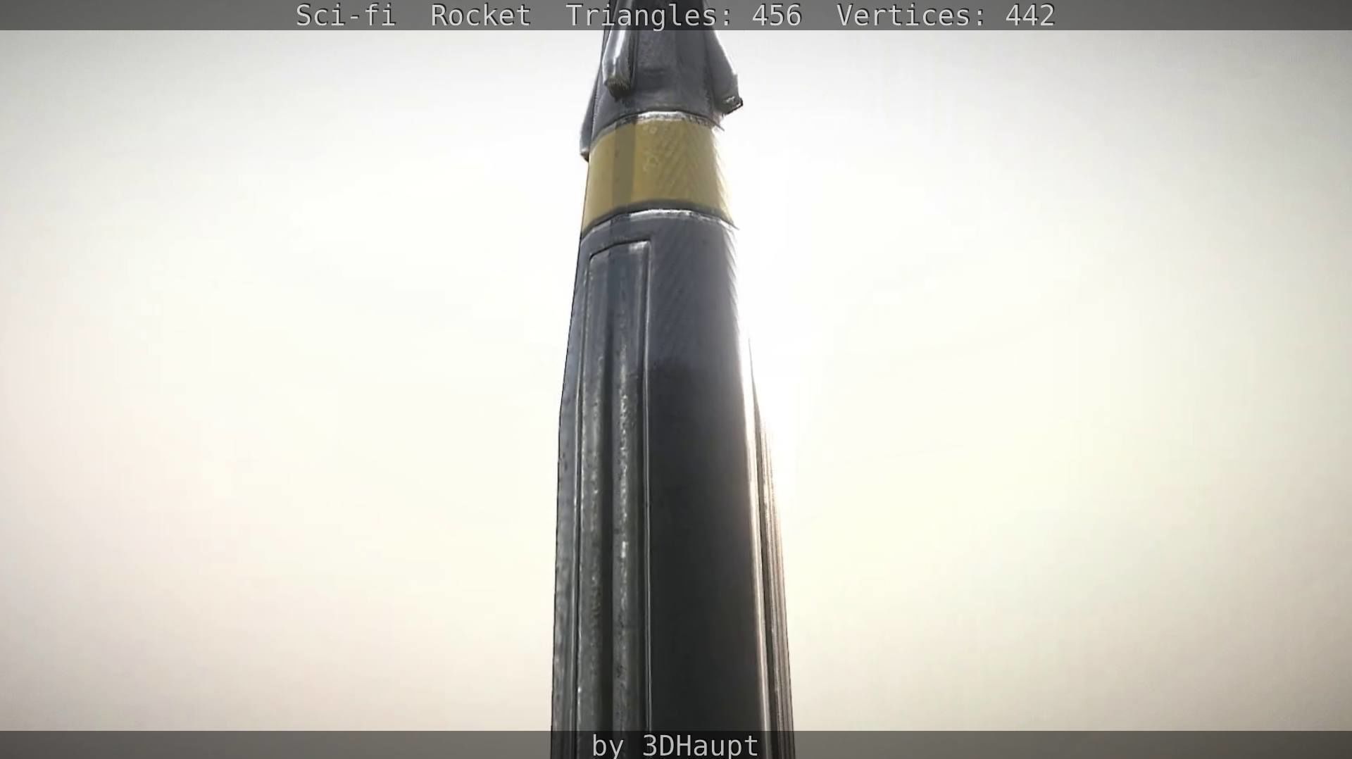 Rocket launcher in sky Low-poly 3D model_23