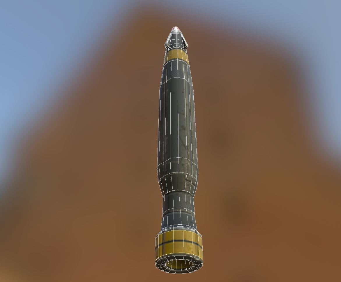 Rocket launcher in sky Low-poly 3D model_10