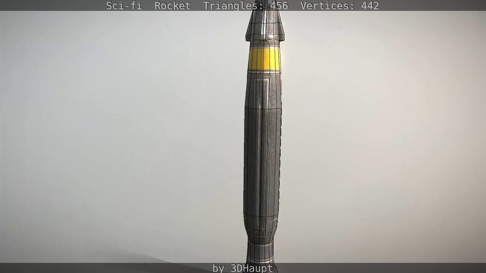 Rocket launcher in sky Low-poly 3D model_107
