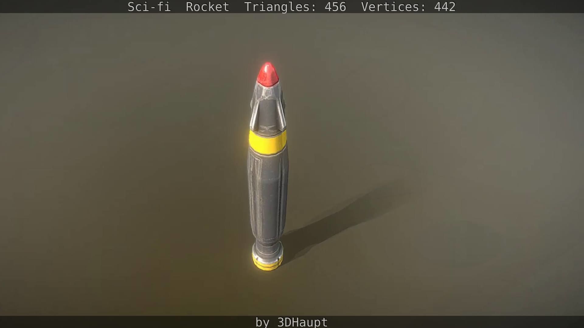 Rocket launcher in sky Low-poly 3D model_2