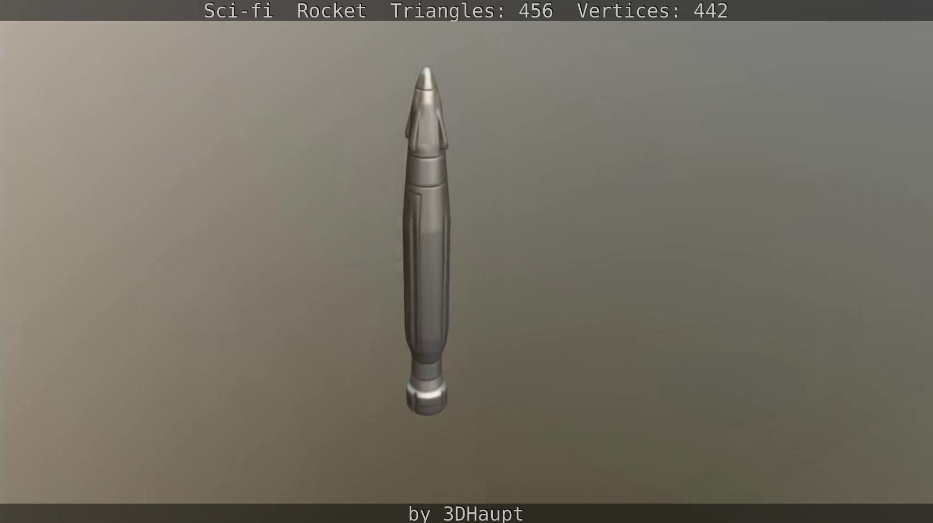 Rocket launcher in sky Low-poly 3D model_91