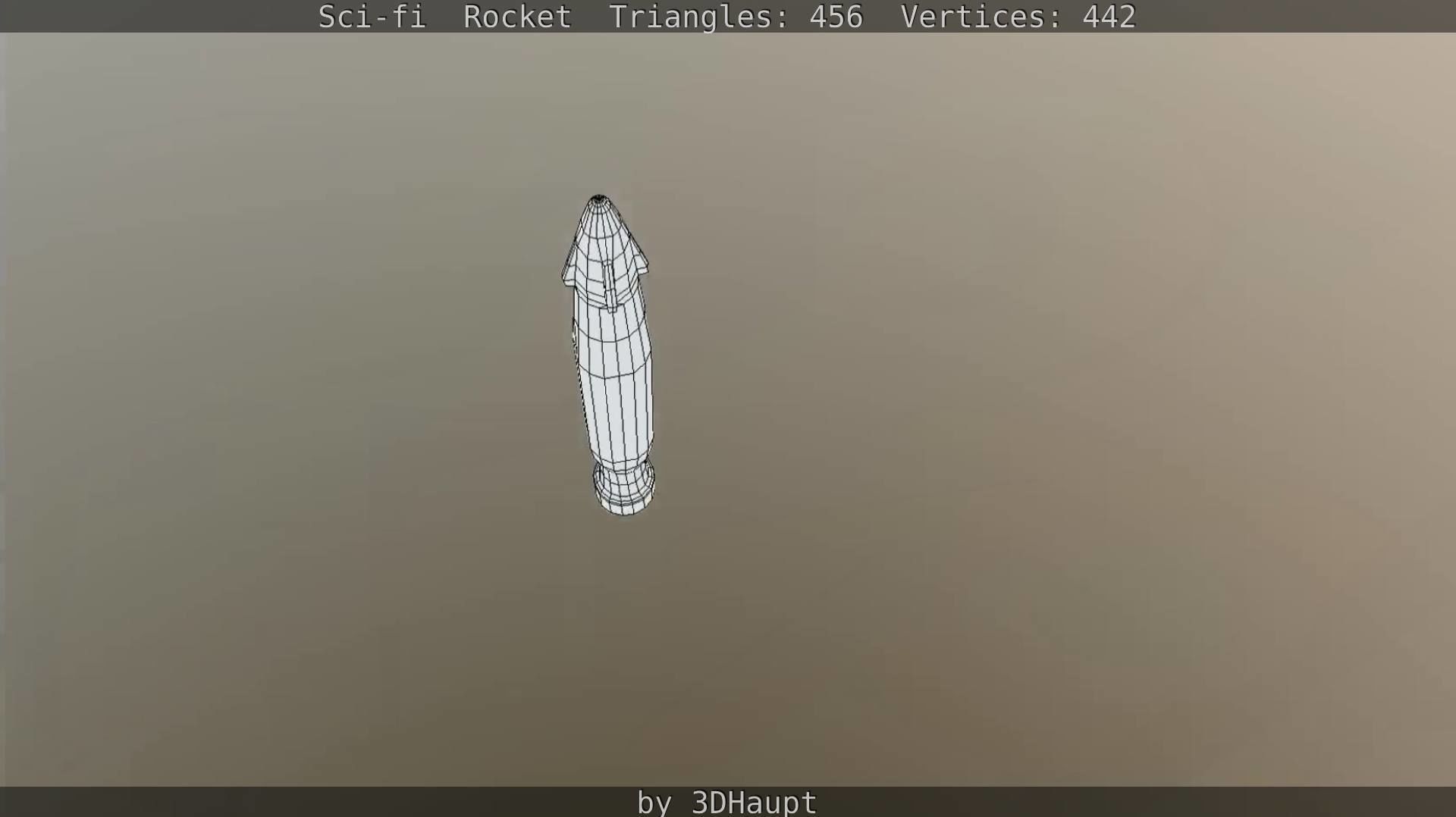 Rocket launcher in sky Low-poly 3D model_98