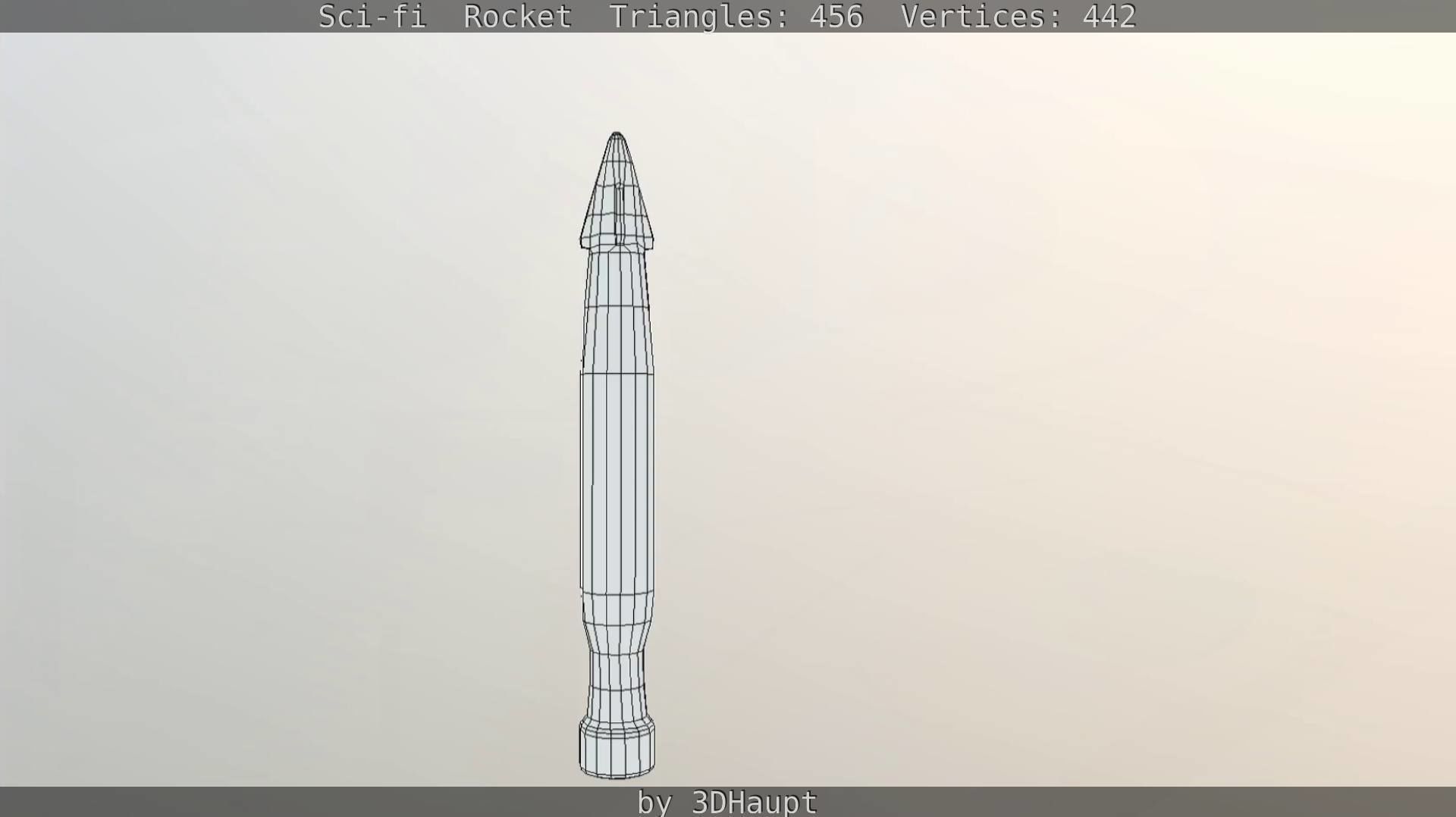 Rocket launcher in sky Low-poly 3D model_104