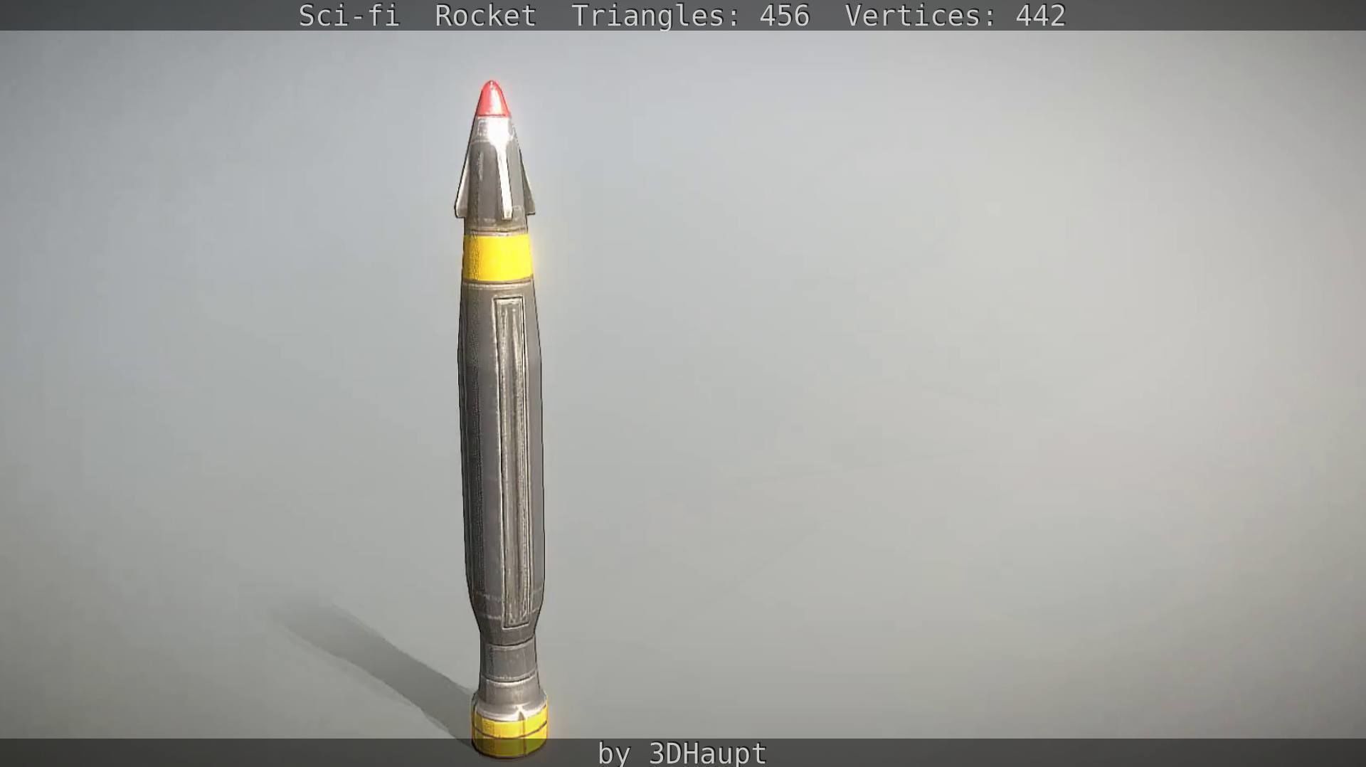 Rocket launcher in sky Low-poly 3D model_31