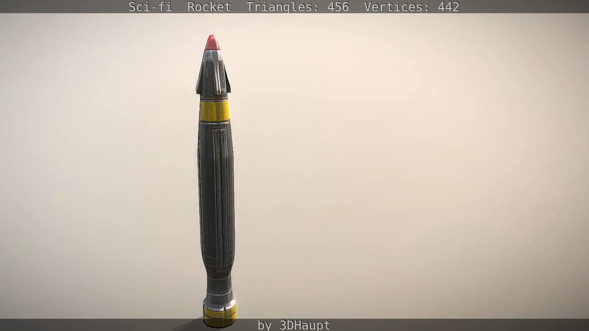 Rocket launcher in sky Low-poly 3D model_32