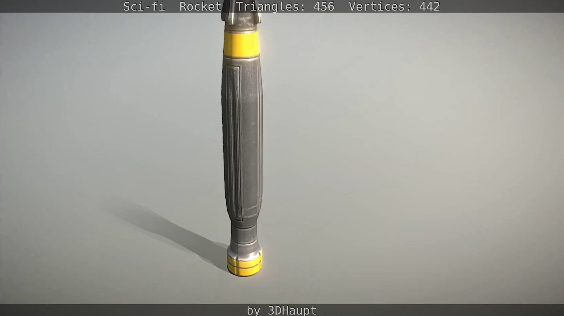 Rocket launcher in sky Low-poly 3D model_132