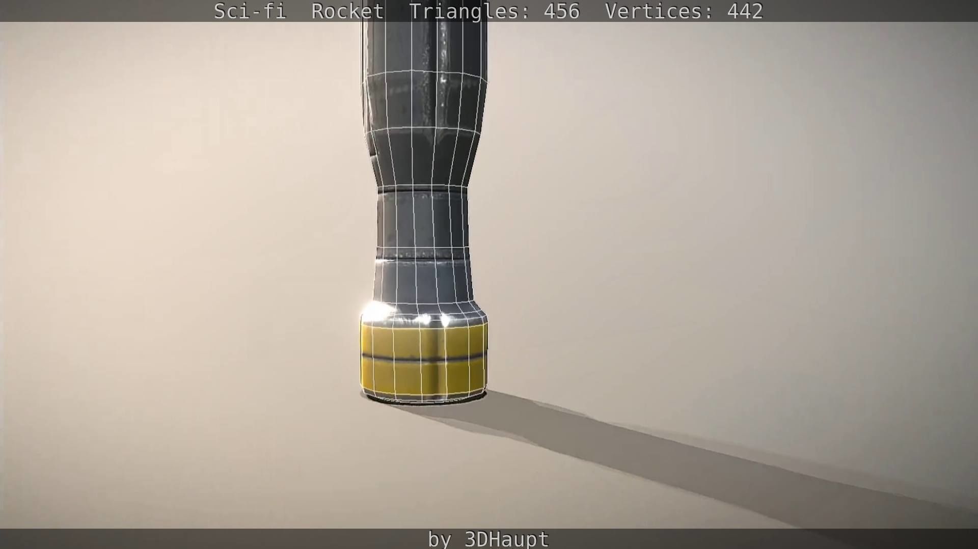 Rocket launcher in sky Low-poly 3D model_55