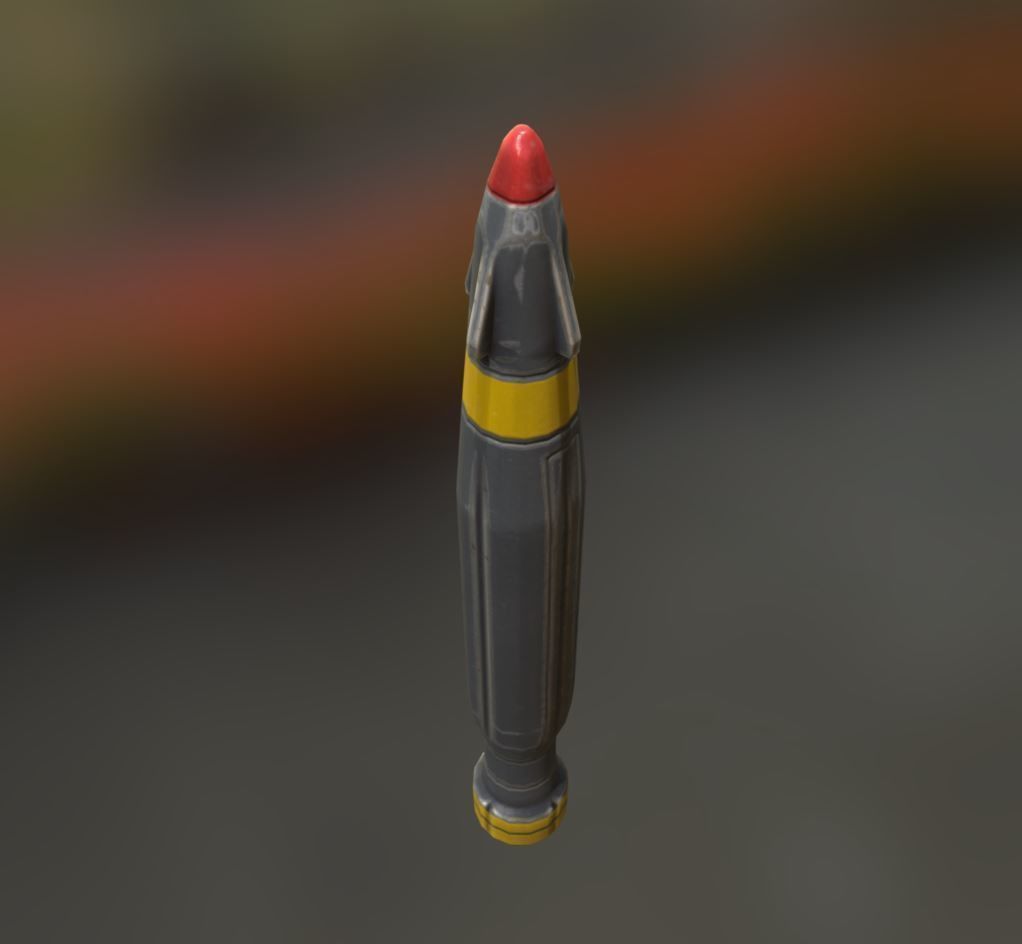 Rocket launcher in sky Low-poly 3D model_5