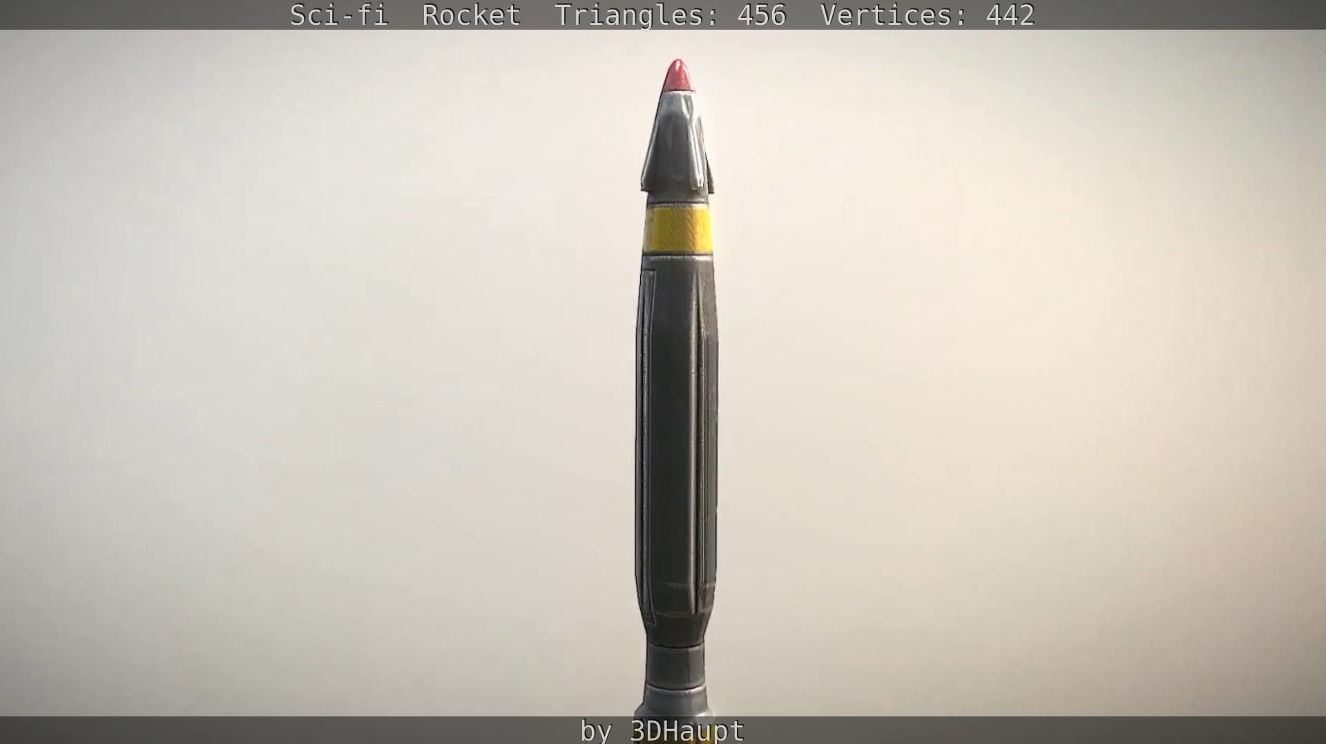 Rocket launcher in sky Low-poly 3D model_28