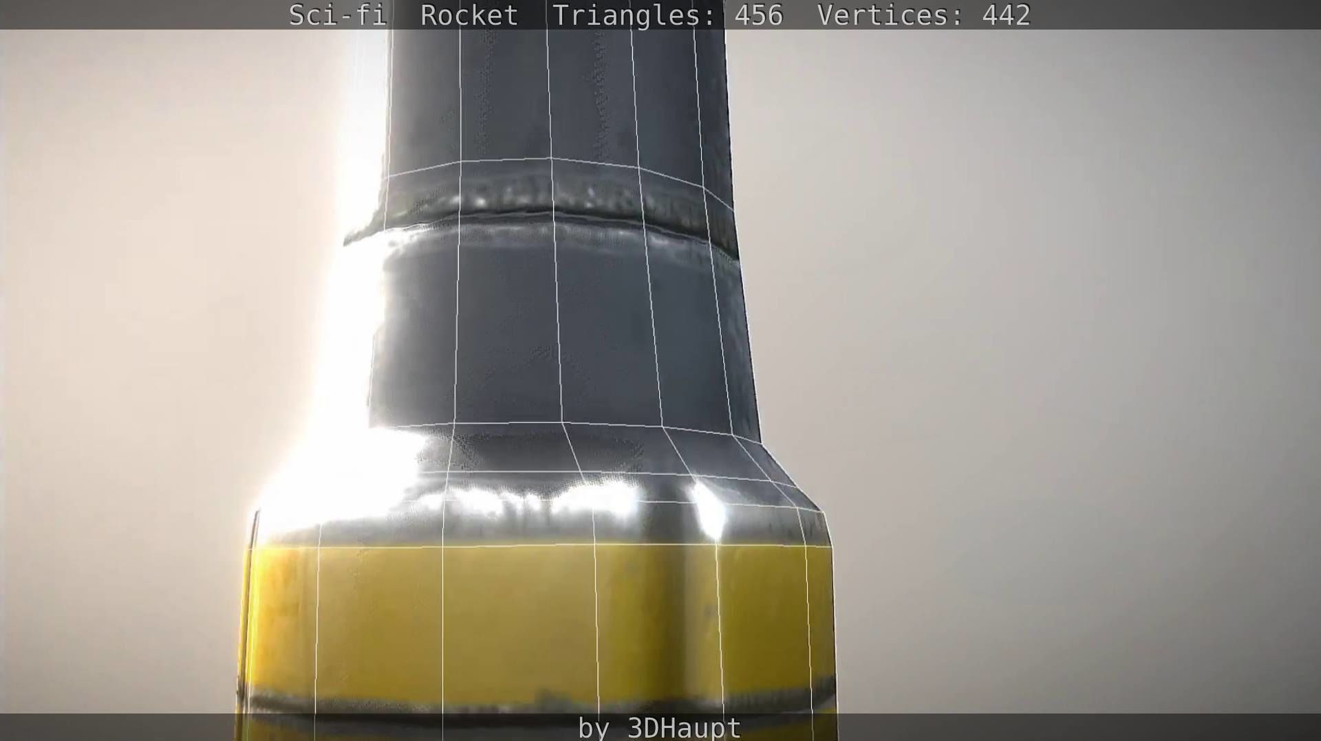 Rocket launcher in sky Low-poly 3D model_52