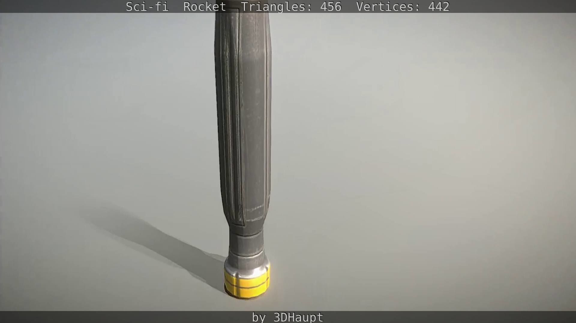 Rocket launcher in sky Low-poly 3D model_131