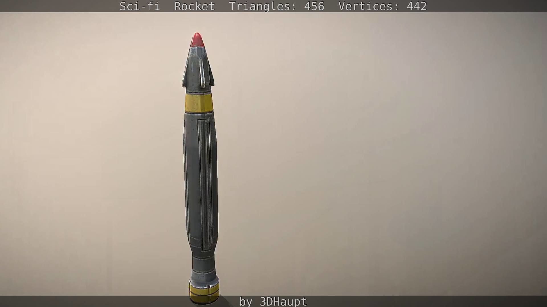 Rocket launcher in sky Low-poly 3D model_33